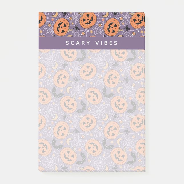 Post-it® Motif d'Halloween violet Jack-O-lanterne (Devant)