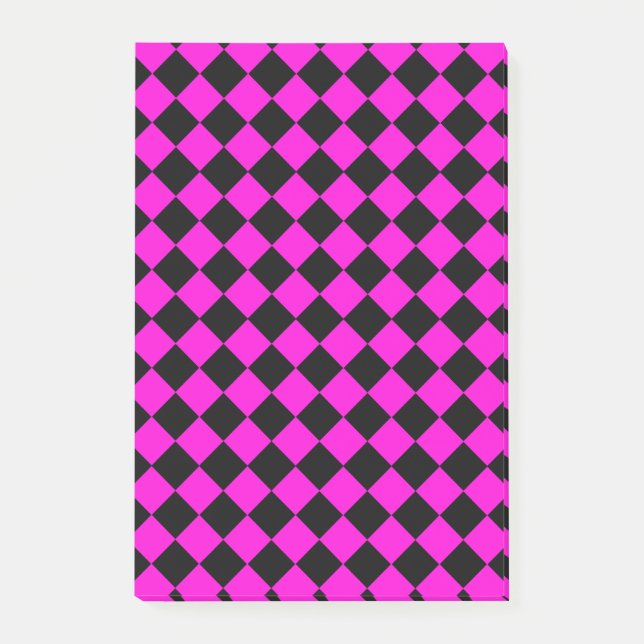 Post-it® Motif diamant damier rose (Devant)