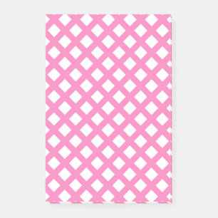 Post-it® Motif diamant damier rose blanc
