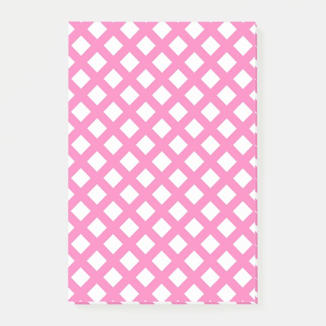 Post-it® Motif diamant damier rose blanc (Devant)