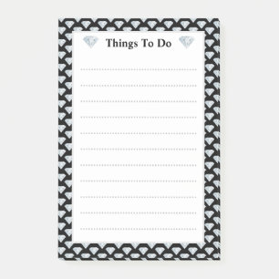 Post-it® Motif diamant élégant Choses à faire alignées