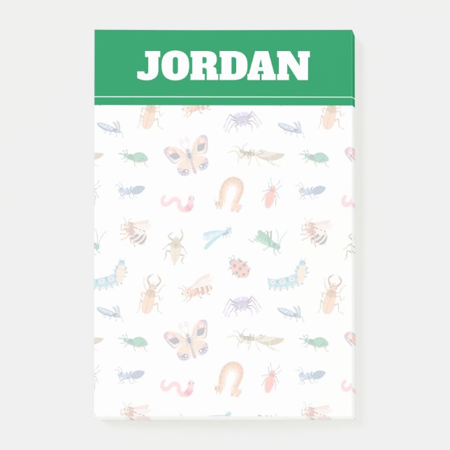 Post-it® Motif d'insectes coloré mignon (Devant)