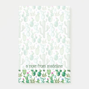 Post-it® Motif d'usines de cactus d'aquarelle