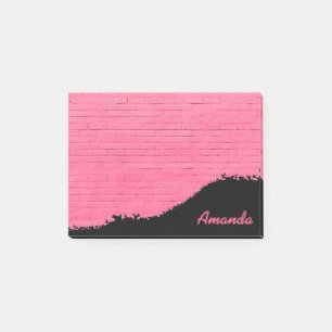 Post-it® Motif en briques roses personnalisées