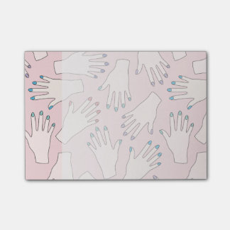 Post-it® Motif en pastel Manicured de rose de studio de