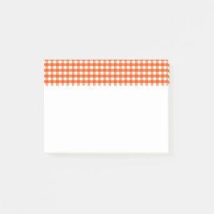 Post-it® Motif En vichy orange et blanc