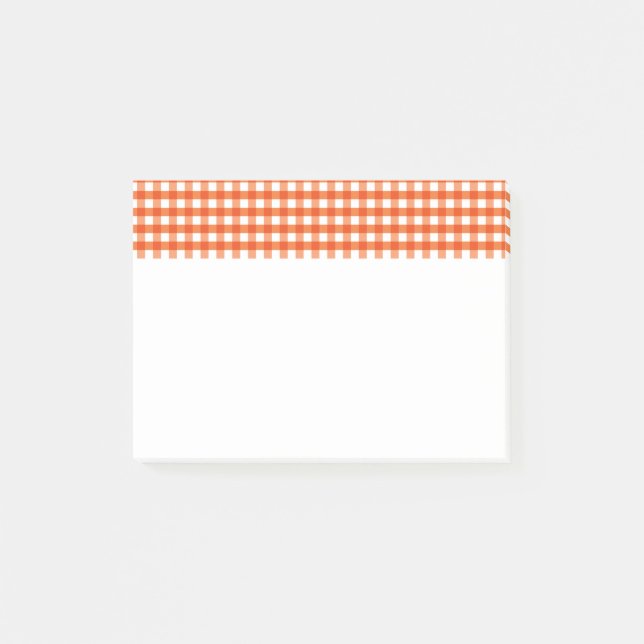 Post-it® Motif En vichy orange et blanc (Devant)