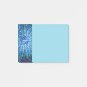 Post-it® Motif fantaisie de fleur bleue, art fractal abstra