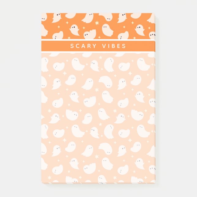 Post-it® Motif fantôme orange gribouillé (Devant)