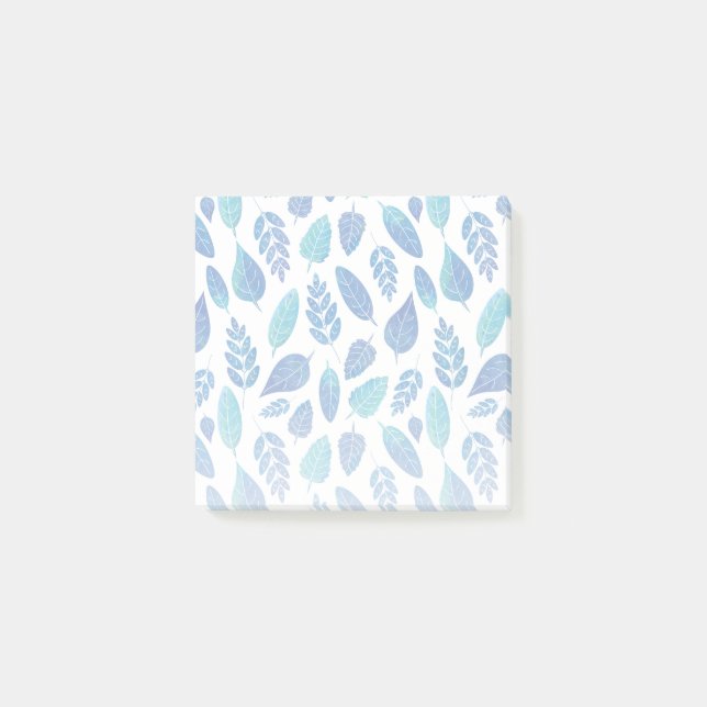 Post-it® Motif Feuille bleu aquarelle (Devant)