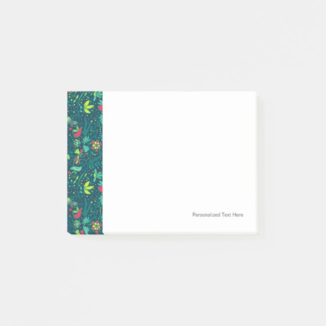 Post-it® Motif floral avec oiseaux de caricature (Devant)