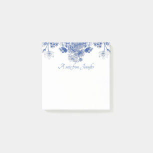 Post-it® Motif Floral bleu et blanc