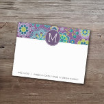 Post-it® Motif floral coloré amusant Monogramme personnalis<br><div class="desc">Ajoutez un monogramme et des coordonnées à ce design floral et girly. Un moyen personnel de transmettre des messages à votre meilleur ami.</div>