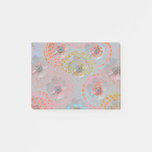 Post-it® motif floral coloré avec des lignes graphiques en