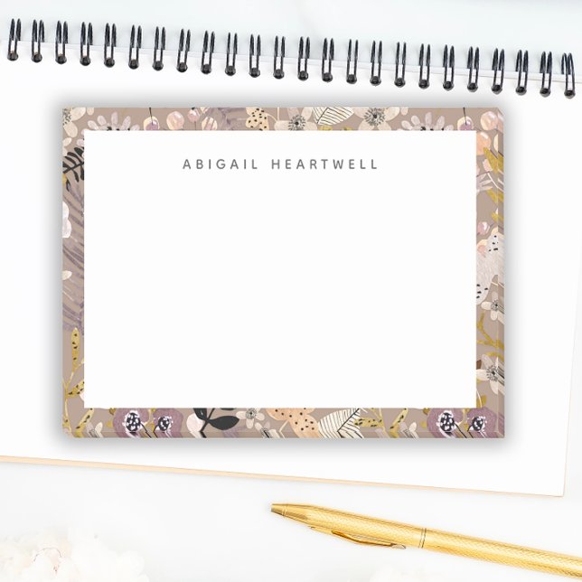 Post-it® Motif floral de Boho Whimsical Ajouter Votre Nom (Créateur téléchargé)