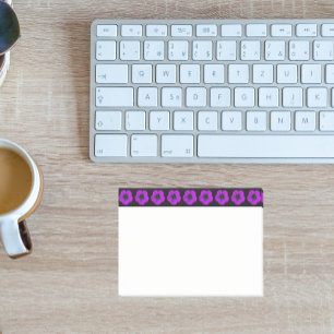 Post-it® Motif floral de géranium mauve sur la bordure noir