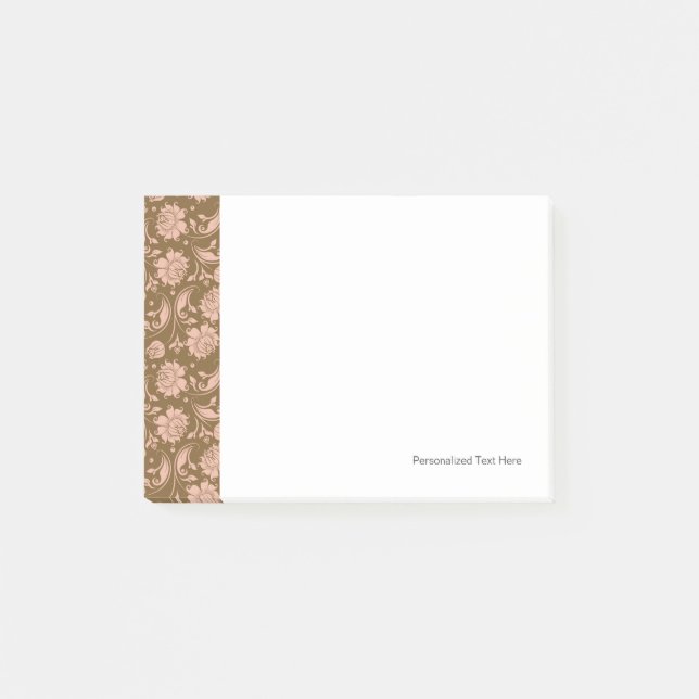 Post-it® Motif floral de rose et de brun (Devant)