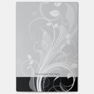 Post-it® Motif floral gris sur le noir