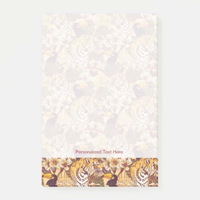 Post-it® Motif floral tropical avec le tigre (Devant)