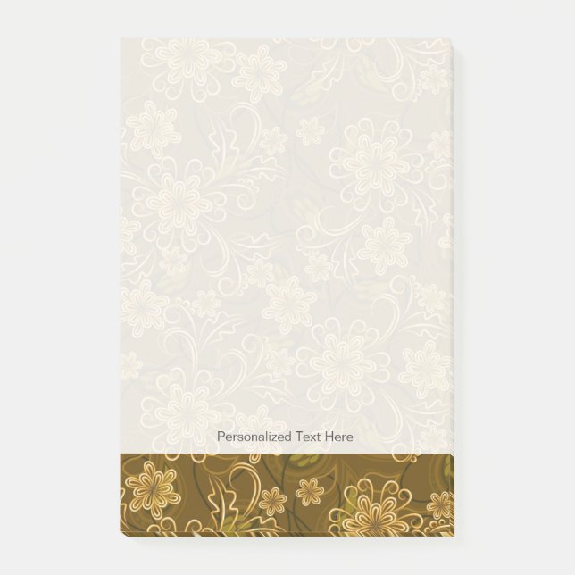 Post-it® Motif floral vintage d'or (Devant)