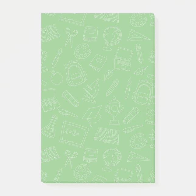 Post-it® Motif Fournitures scolaires tirées à la main (Devant)