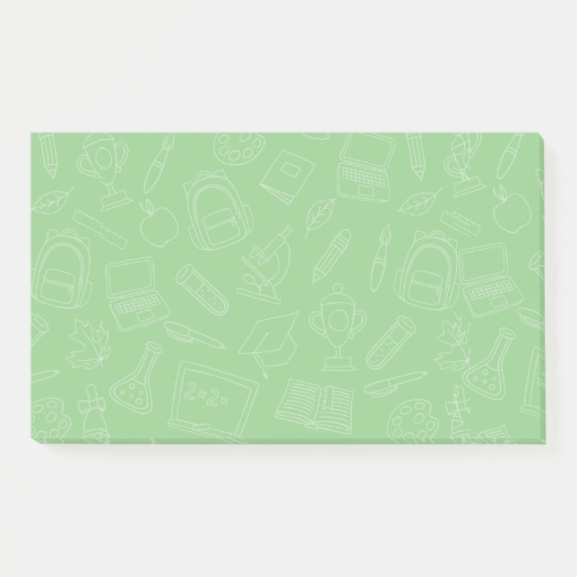 Post-it® Motif Fournitures scolaires tirées à la main (Devant)