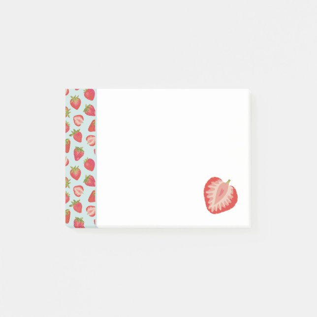 Post-it® Motif Fraise d'Été Menthe & Rouge (Devant)