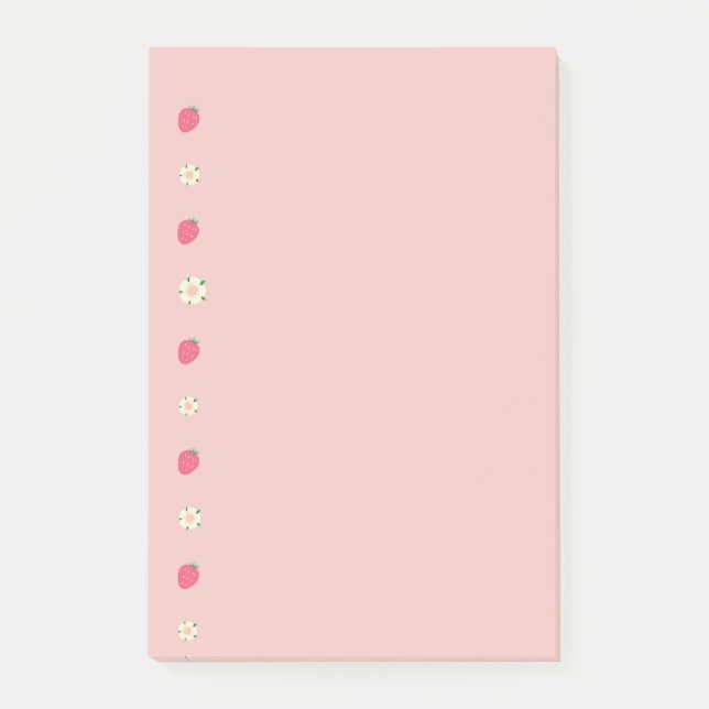 Post-it® Motif Fraises et Fleurs (Devant)