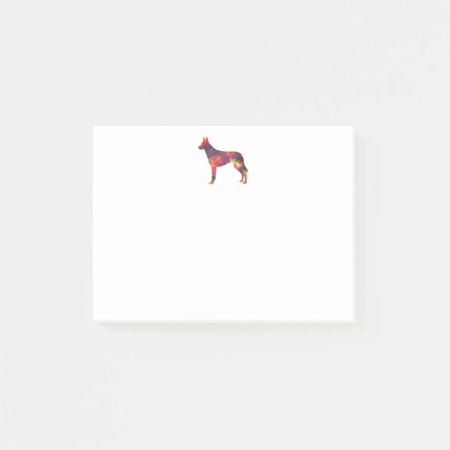 Post-it® Motif géométrique belge Malinois Silhouette Mult (Devant)