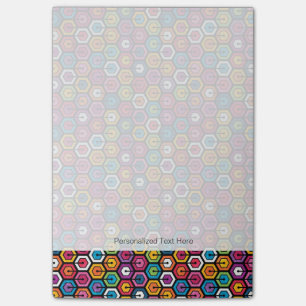 Post-it® Motif géométrique coloré avec des hexagones