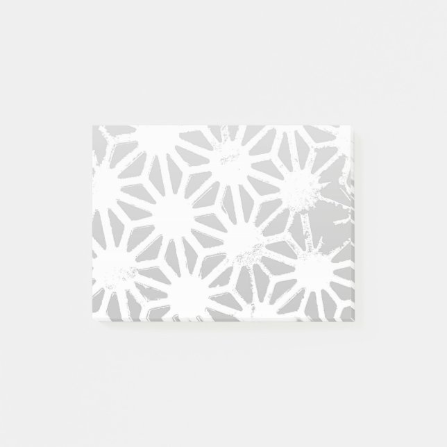 Post-it® Motif géométrique gris et blanc (Devant)