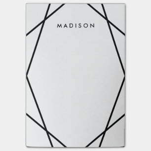 Post-it® Motif géométrique moderne noir et blanc