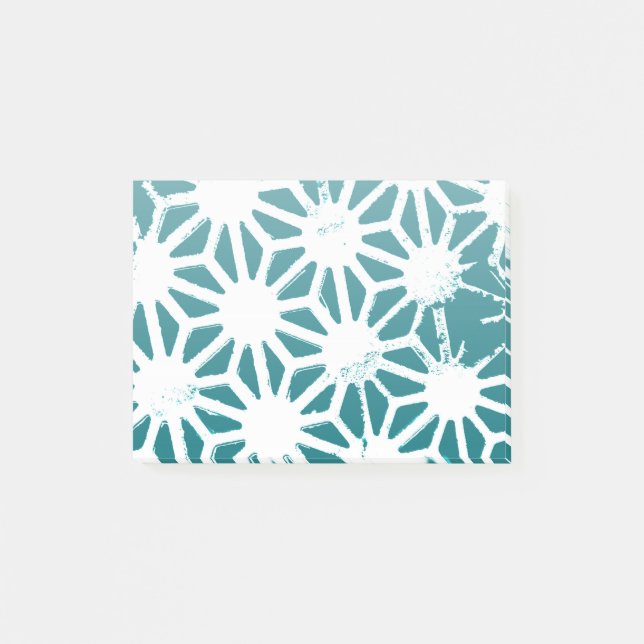 Post-it® motif géométrique turquoise et blanc (Devant)