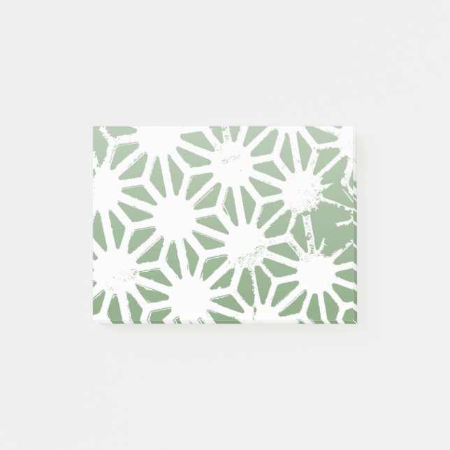 Post-it® Motif géométrique vert et blanc olive (Devant)