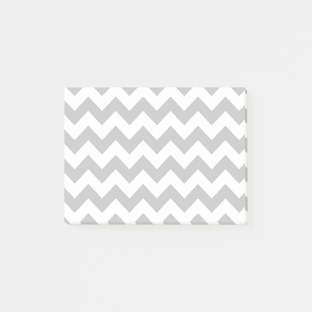 Post-it® Motif gris et blanc de Chevron de zigzag (Devant)