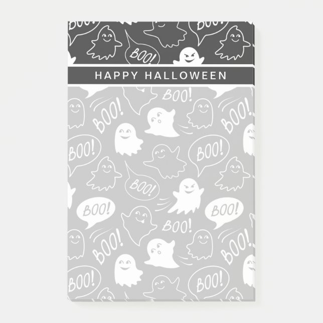 Post-it® Motif Halloween B&W Mignon Dessin Animé (Devant)