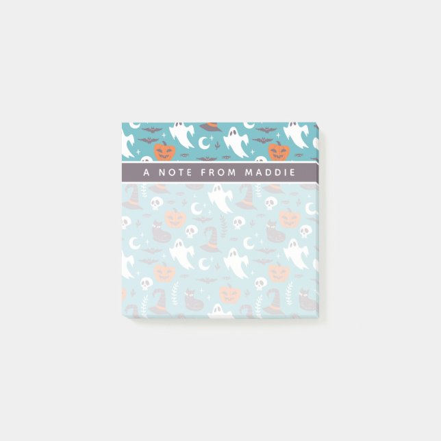Post-it® Motif Halloween Doodle Sarcelle Amusant (Devant)