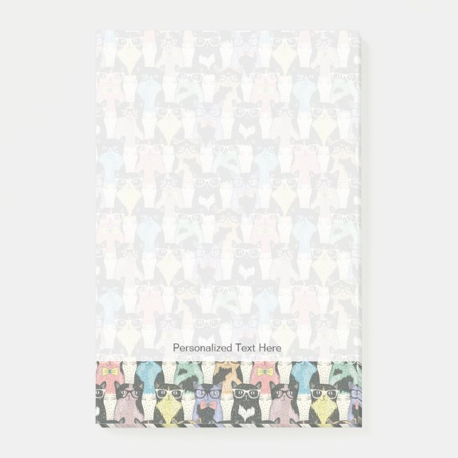 Post-it® Motif Hipster Cute Cats (Devant)