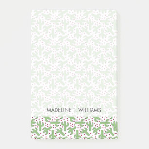 Post-it® Motif illustré de cactus et de fleurs roses