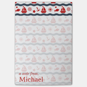 Post-it® Motif maritime de la Cute  Ajouter votre nom