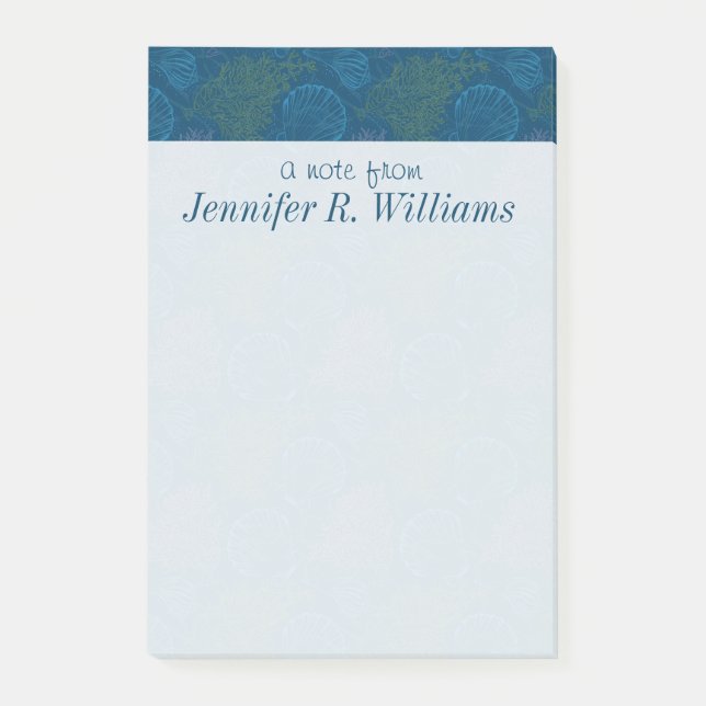 Post-it® Motif maritime Vintage| Ajouter votre nom (Devant)