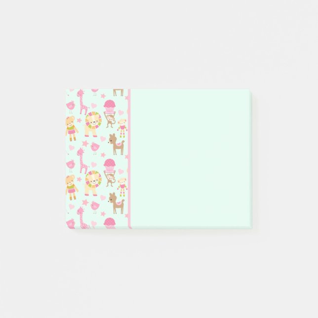 Post-it® Motif mignon avec animaux joyeux et jouets (Devant)