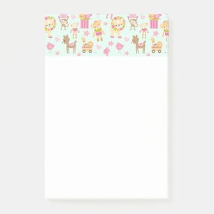 Post-it® Motif mignon avec des animaux heureux et des jouet