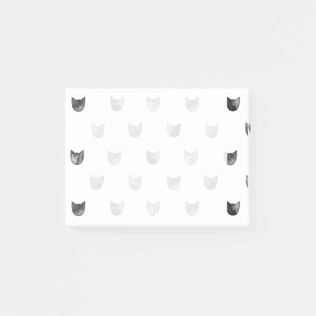 Post-it® Motif mignon chic noir et blanc de chat (Devant)