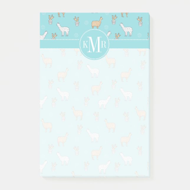 Post-it® Motif mignon de cactus de lama d'alpaga (Devant)