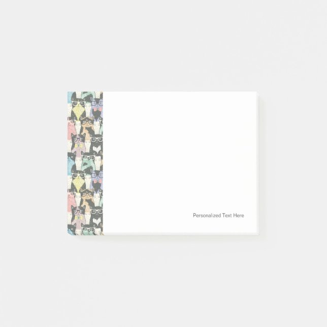 Post-it® Motif mignon de chats de hippie (Devant)
