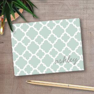Post-it® Motif Mint Quatrefoil avec nom personnalisé