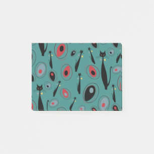 Post-it® Motif moderne des chats atomiques du milieu du siè