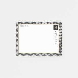 Post-it® Motif moderne géométrique noir et blanc