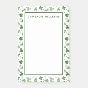 Post-it® Motif mou de shamrock d'aquarelle